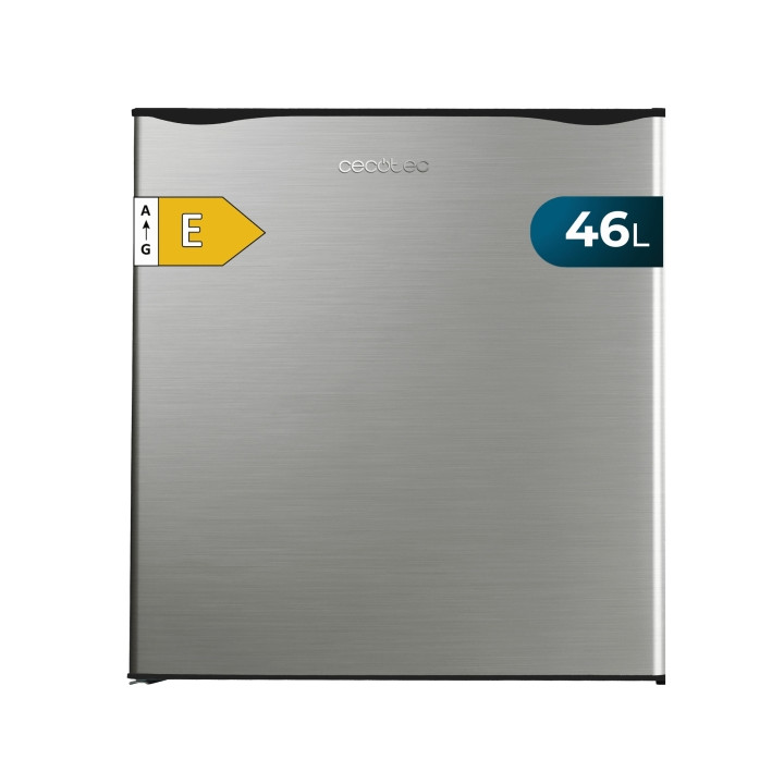 Cecotec GrandCooler 20000 SilentCompress Inox E Mini Frigorifico - Capacidad 46L - Compartimento Congelador - Acero Inoxidable -