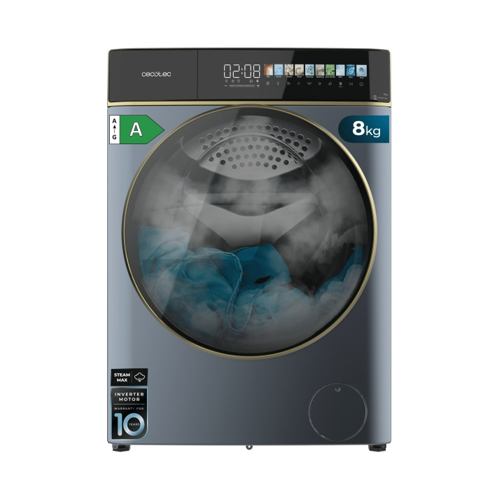 Cecotec Bolero DressCode 8900 Inverter FullColor Titanium A Lavadora de Carga Frontal - Capacidad 8kg - Velocidad 1400rpm - Pant
