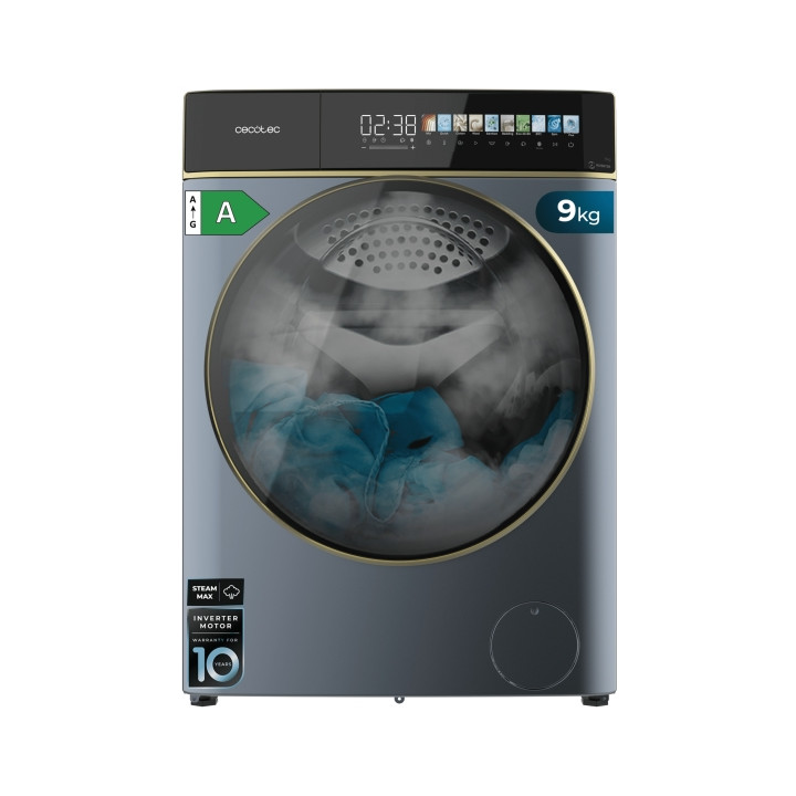 Cecotec Bolero DressCode 9900 Inverter FullColor Titanium A Lavadora de Carga Frontal - Capacidad 9kg - Velocidad 1400rpm - Pant