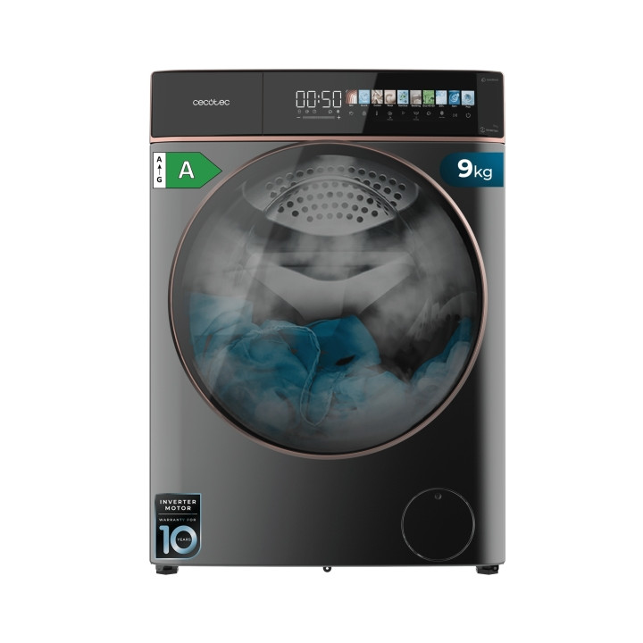 Cecotec Bolero DressCode 9900 Autodose Inverter FullColor Steel A Lavadora de Carga Frontal con Autodosis - Capacidad 9kg - Velo