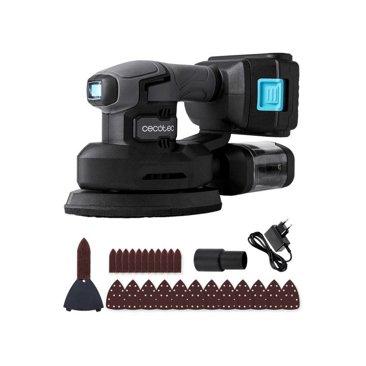Cecotec PerfectSurface 2120 Delta Lijadora Orbital Inalambrica - Bateria 2.000mAh - 28.000 Vibraciones por Minuto - Incluye Acce