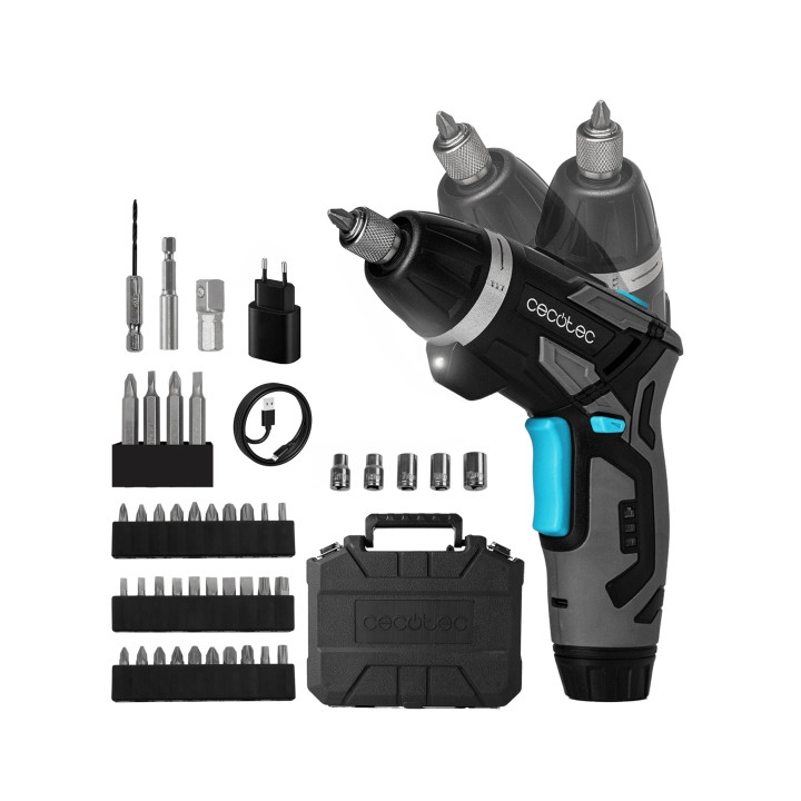 Cecotec PowerGyro 4000 Light Atornillador Inalambrico - Velocidad 200rpm - Bateria 3.6V 1.500mAh - Luz LED - Incluye Accesorios