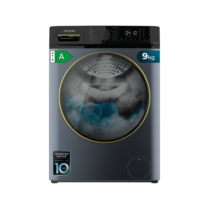 Cecotec Bolero DressCode 9610 Inverter Titanium A Lavadora de Carga Frontal - Capacidad 9kg - Velocidad 1400rpm - Seguro Infanti