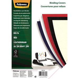 Fellowes Portadas de Carton Fellowes - Tamaño A4 - Acabado en Simil Piel - Amplia Gama de Colores y Texturas - Fabricadas con