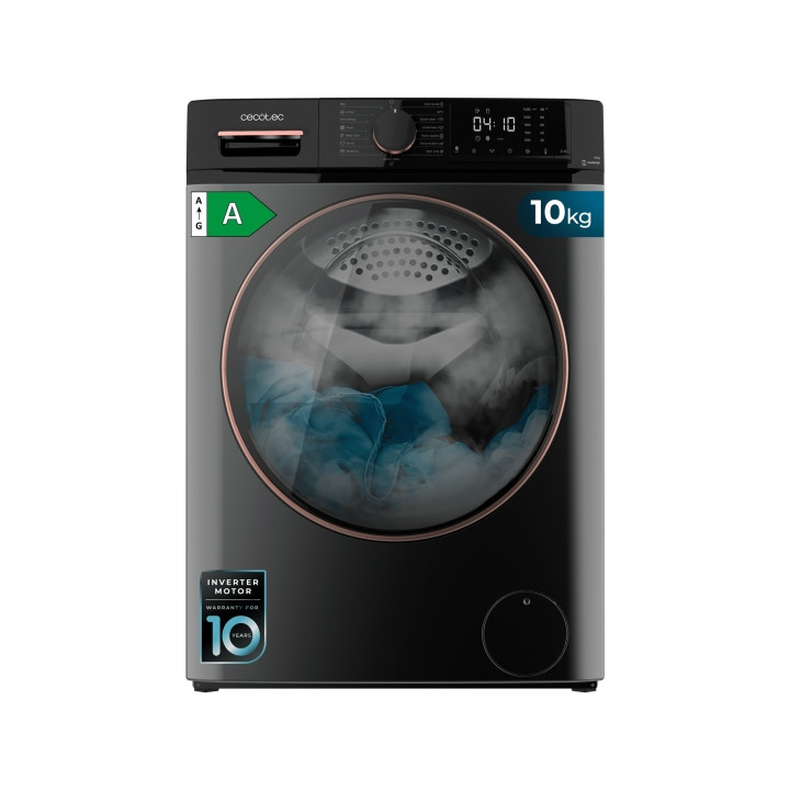 Cecotec Bolero DressCode 10610 Inverter Steel A Lavadora de Carga Frontal - Capacidad 10kg - Velocidad 1400rpm - Seguro Infantil