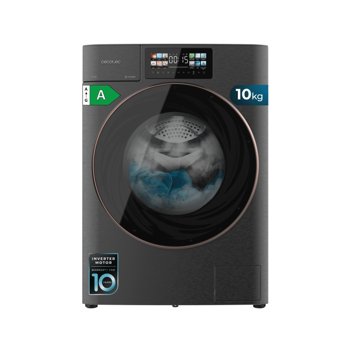 Cecotec Bolero DressCode 10950 Autodose Inverter 3D Steel A Lavadora Autodosis de Carga Frontal - Capacidad 10kg - Velocidad 140