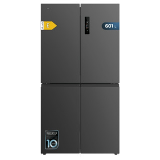 Cecotec Bolero CoolMarket 4D 601 Dark E Frigorifico Americano 4 Puertas - Capacidad 601L - Compresor Inverter - Acero Inoxidable