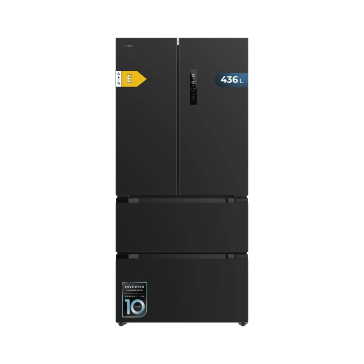 Cecotec Bolero CoolMarket FD 436 Dark E Frigorifico Puerta Francesa de 4 Puertas - Capacidad 510L - Compresor Inverter - Total N