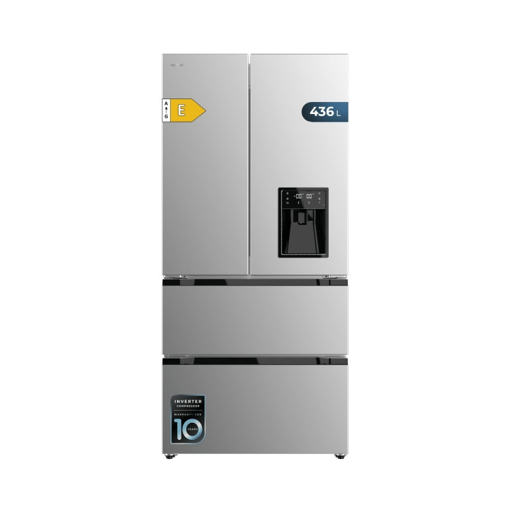 Cecotec Bolero CoolMarket FD 436 WD Inox E Frigorifico Puerta Francesa de 4 Puertas - 463L - Compresor Inverter - Modo Vacacione