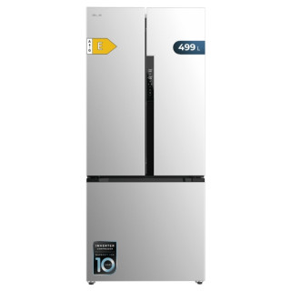 Cecotec Bolero CoolMarket FD 499 Inox E Frigorifico Puerta Francesa de 4 Puertas - Capacidad 499L - Compresor Inverter - Modo Va