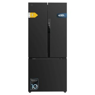 Cecotec Bolero CoolMarket FD 499 Dark E Frigorifico Puerta Francesa de 4 Puertas - Capacidad 499L - Compresor Inverter - Modo Va