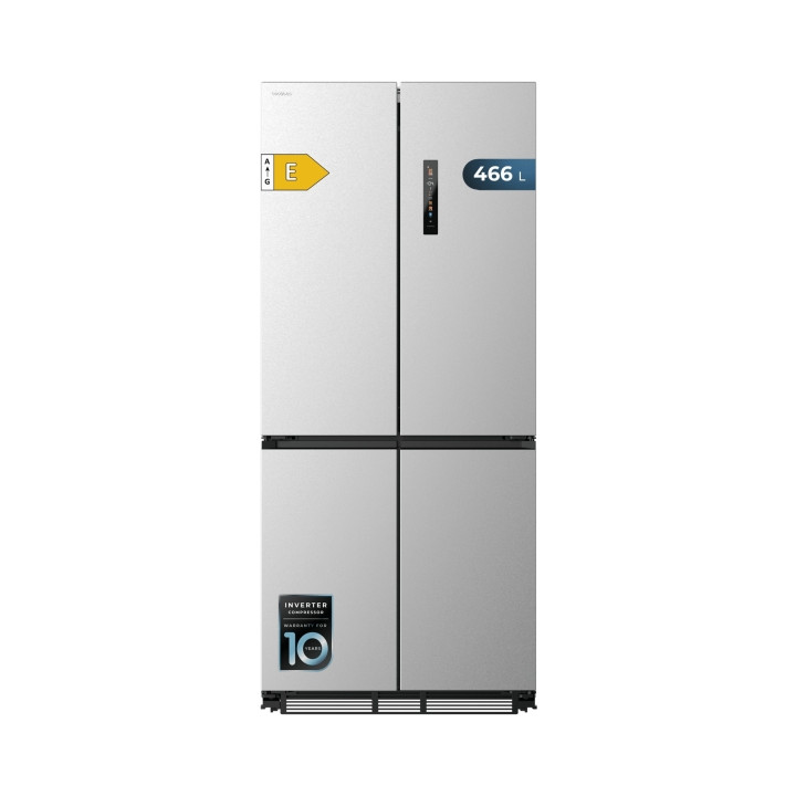 Cecotec Bolero CoolMarket 4D 466 SBI Inox E Frigorifico Americano - Capacidad 466L - Compresor Inverter - Acero Inoxidable - Nof
