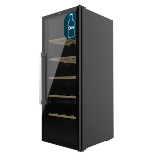 Cecotec Bolero GrandSommelier 98000 Black Vinoteca 98 Botellas - Capacidad 201L - Silencioso 37dB - Luz LED - Pantalla LED - Tem