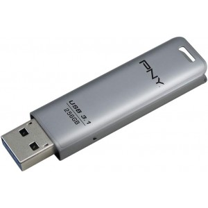 PNY Elite Steel Memoria USB 3.1 256GB - Acabado en Metal - Enganche para Llavero - Color Acero (Pendrive)