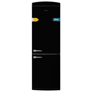Cecotec Bolero CoolMarket Combi Origin 294+ Black E Frigorifico Combi - Capacidad 294L - Congelacion Ultrarapida - Estilo Retro