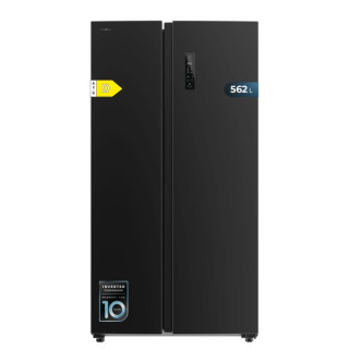 Cecotec Bolero CoolMarket SBS 562 Dark D Frigorifico Americano - Capacidad 562L - Luz LED - Compresor Inverter - Nofrost - Frio