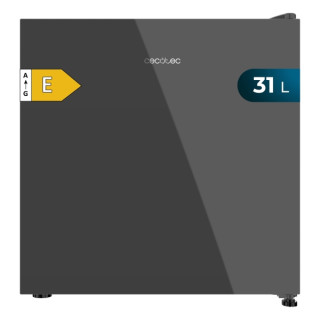 Cecotec Bolero CoolMarket TT 31 Dual Grey Glass E Mini Frigorifico Convertible - Capacidad 31L - Temperatura Regulable - Bandeja