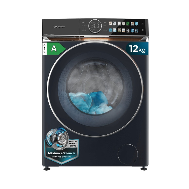 Cecotec Bolero DressCode 12980 Direct Drive Titanium A Lavadora de Carga Frontal - Capacidad 12kg - Velocidad 1400rpm - Puerta X