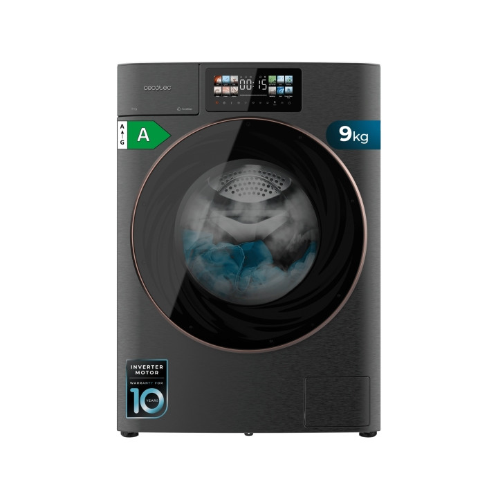 Cecotec Bolero DressCode 9950 Autodose Inverter 3D Steel A Lavadora de Carga Frontal con Autodosis - Capacidad 9kg - Velocidad 1