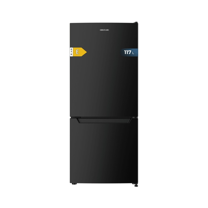 Cecotec Bolero CoolMarket Combi 117 DF Black E Frigorifico Combi - 117L - Luz LED - Defrost - Congelacion Ultrarapida - Display