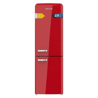 Cecotec Bolero CoolMarket Combi Origin 231 NF Red E Frigorifico Combi - Capacidad 231L - Estilo Retro - Frio Envolvente - Cajon