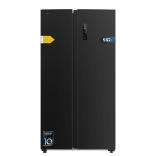 Cecotec Bolero CoolMarket SBS 562 Dark E Frigorifico Americano - Capacidad 562L - Luz LED - Compresor Inverter - Nofrost - Frio