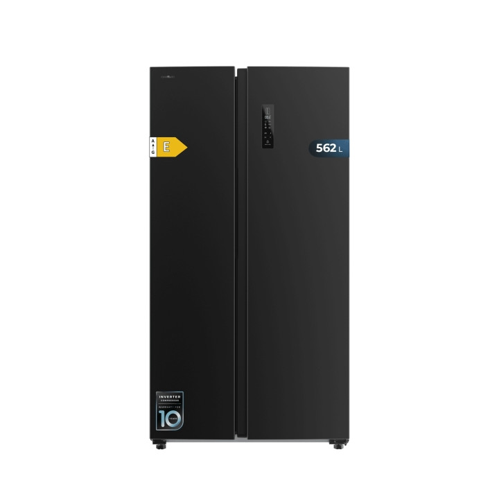 Cecotec Bolero CoolMarket SBS 562 Dark E Frigorifico Americano - Capacidad 562L - Luz LED - Compresor Inverter - Nofrost - Frio