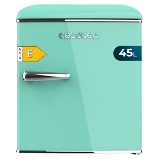 Cecotec Bolero CoolMarket TT Origin 45 Green E Mini Frigorifico - Capacidad 45L - Estilo Retro - Cajon para Hielo - Tirador Crom