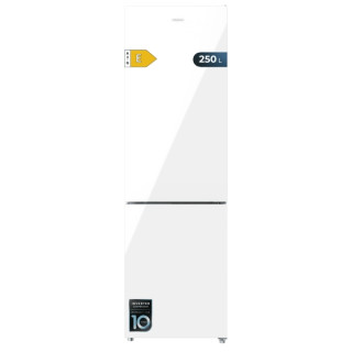 Cecotec Bolero CoolMarket Combi 250 White Glass E Frigorifico Combi - Capacidad 250L - Temperatura Regulable - Frio Envolvente -