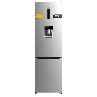 Cecotec Bolero CoolMarket Combi 322 WD Inox E Frigorifico Combi - Capacidad 322L - Compresor Inverter - Modo Vacaciones - Dispen