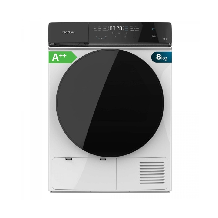 Cecotec Bolero DressCode Dry 8400 A++ Secadora con Bomba de Calor de 8kg - 15 Programas - Multifuncion - Color Blanco y Negro
