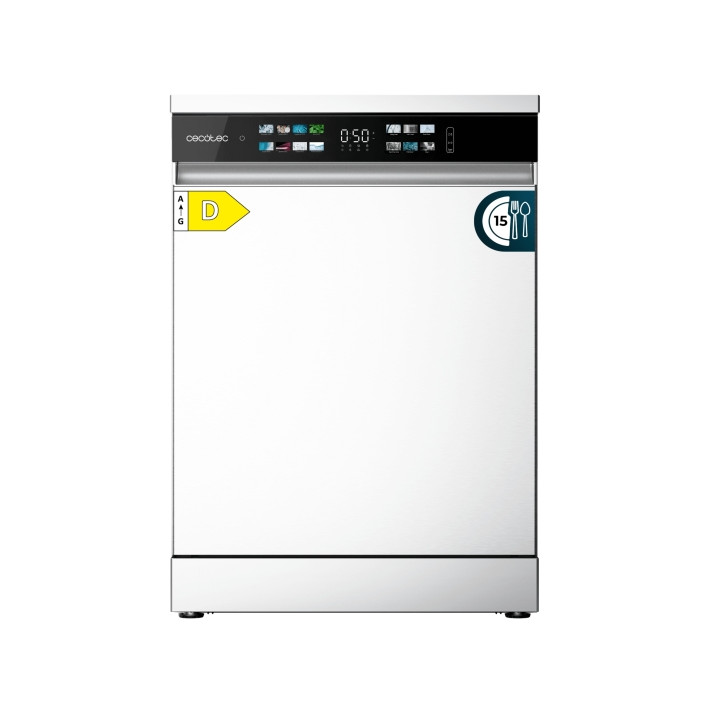 Cecotec Bolero Aguazero 6210 D Lavavajillas de 60cm - 15 Cubiertos - Temperatura Regulable - Seguro Infantil - Pantalla XXL - 8