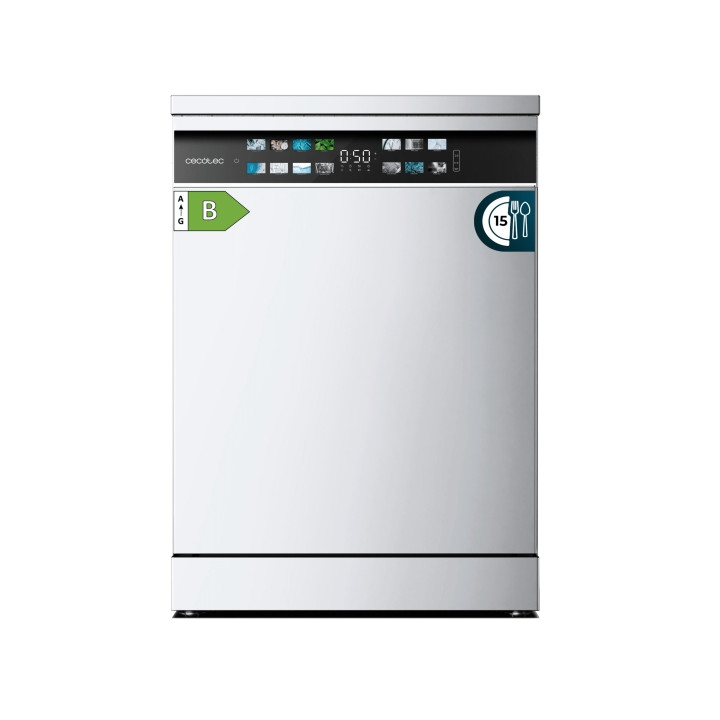 Cecotec Bolero Aguazero 6700 B Lavavajillas de 60cm - 15 Cubiertos - Seguro Infantil - Pantalla XXL - 8 Programas - Motor Invert