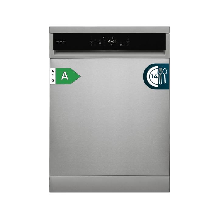 Cecotec Bolero Aguazero 6800 Inox A Lavavajillas de 60cm - 14 Cubiertos - Capacidad 5.4L - Temperatura Regulable - 8 Programas -