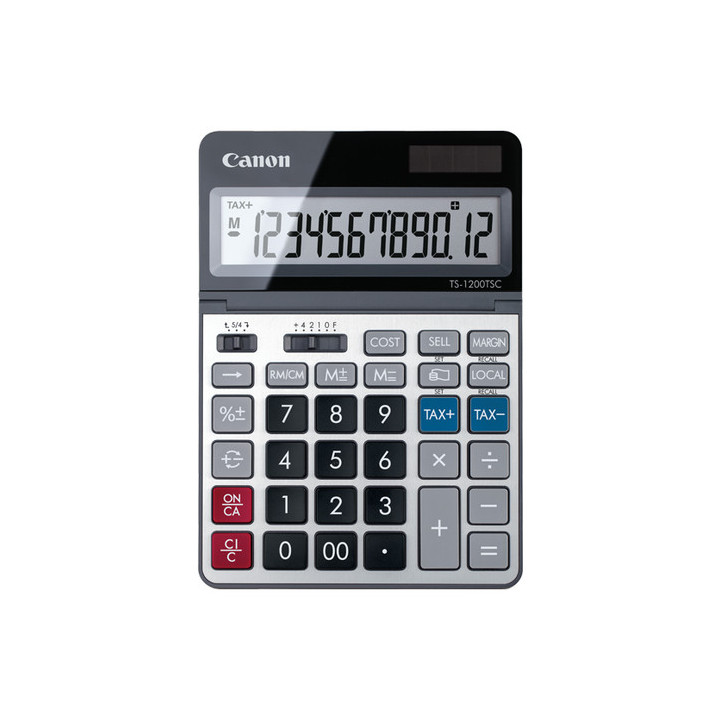 Canon TS-1200TSC Calculadora de Sobremesa con Pantalla LCD Ajustable de 12 Digitos - Realiza Calculos de Costos