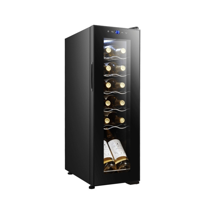 Cecotec Bolero GrandSommelier 1250 CoolCrystal Compressor Vinoteca para 12 Botellas - Capacidad 0.75L - Luz LED - Temperatura Re
