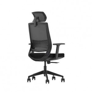 Cromad Gama Senior SE1000 Silla de Oficina - Piston de Gas de Grado 4 - Soporte Lumbar y Cervical - Respaldo de Malla - Reposab
