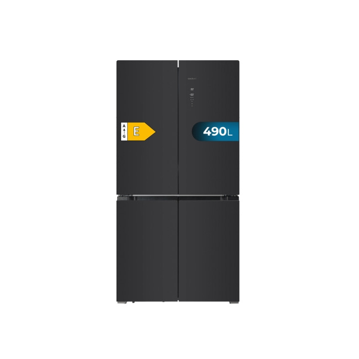 Cecotec Bolero CoolMarket 4D 490 Glass E Frigorifico Americano 4 Puertas - Capacidad 490L - Total Nofrost - Congelacion Ultrarap