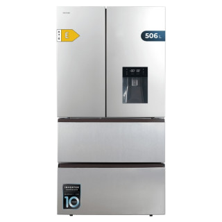 Cecotec Bolero CoolMarket FD 510 WD Inox E Frigorifico Puerta Francesa de 4 Puertas - Capacidad 506L - Compresor Inverter - Tota