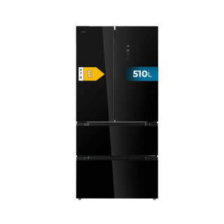 Cecotec Bolero CoolMarket FD 510 Glass E Frigorifico Puerta Francesa de 4 Puertas - Capacidad 510L - Total Nofrost - Congelacion