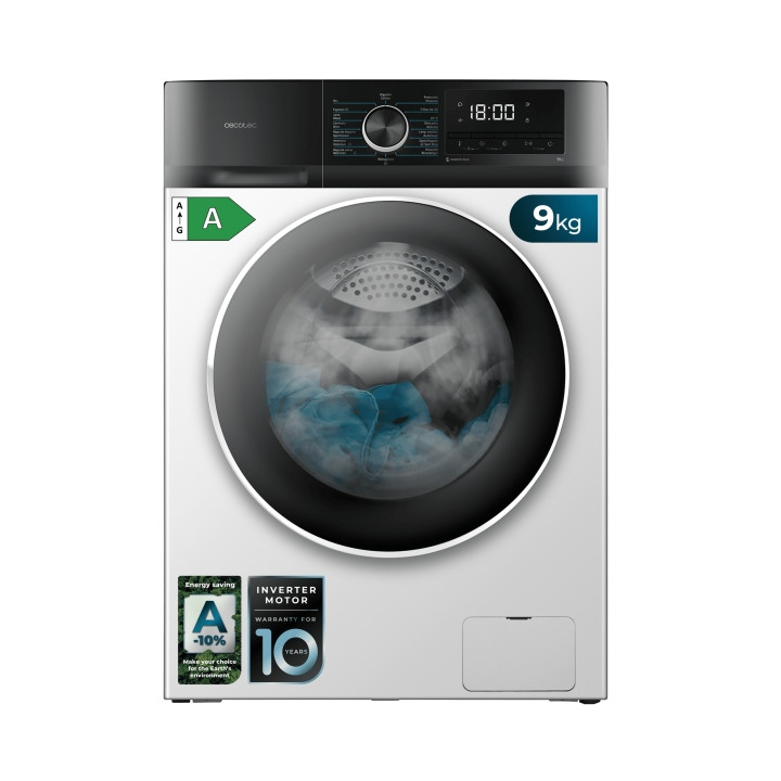 Cecotec Bolero DressCode 9500 Inverter A Lavadora de Carga Frontal - Capacidad 9kg - Velocidad 1400rpm - Seguro Infantil - Displ
