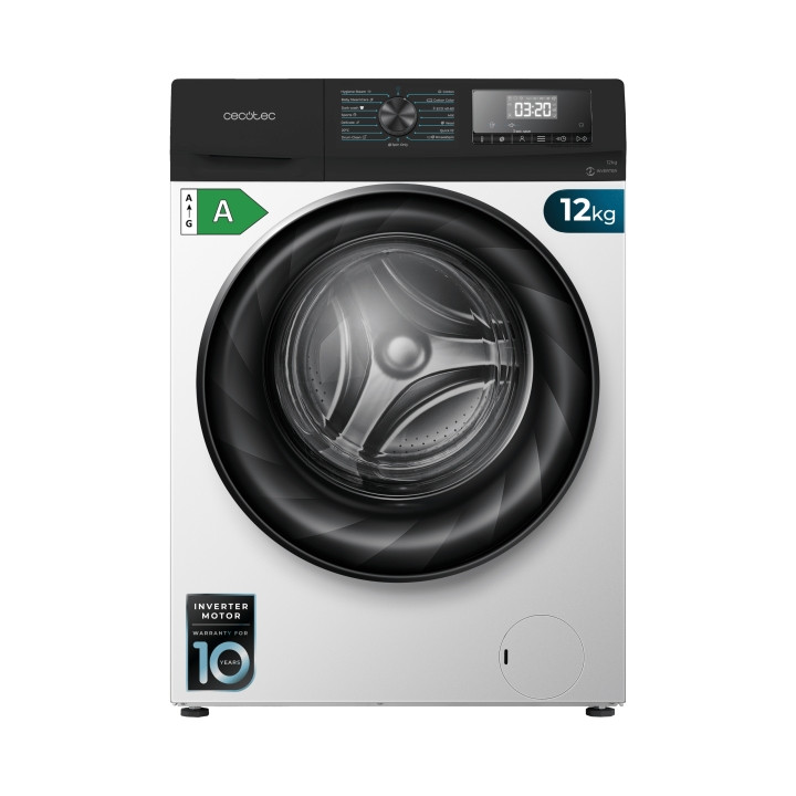 Cecotec Bolero DressCode 12700 Inverter A Lavadora de Carga Frontal - Capacidad 12kg - Velocidad 1400rpm - Seguro Infantil - Mot