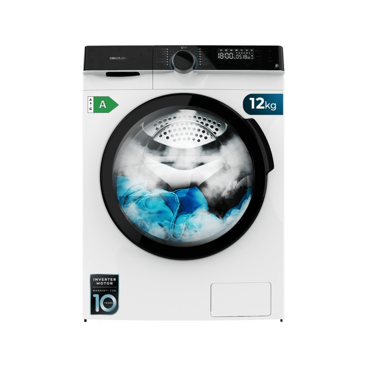 Cecotec Bolero dresscode 121000 A Lavadora de Carga Frontal - Capacidad 12kg - Velocidad 1400rpm - Motor Inverter - Inicio Progr