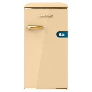 Cecotec Bolero CoolMarket TT Origin 95 Beige E Mini Frigorifico - Capacidad 95L - Estilo Retro - Cajon para Hielo - Tirador Crom