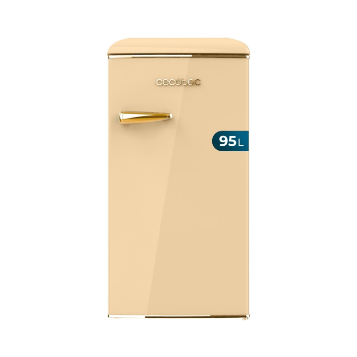 Cecotec Bolero CoolMarket TT Origin 95 Beige E Mini Frigorifico - Capacidad 95L - Estilo Retro - Cajon para Hielo - Tirador Crom