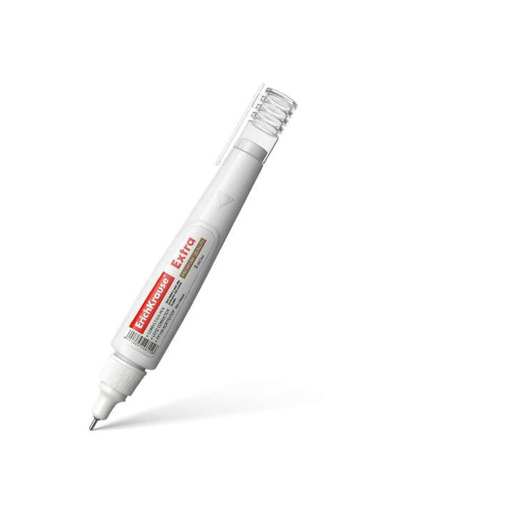 Erichkrause Extra Boligrafo Corrector 8ml - Secado Rapido - Alta Calidad - Resistente al Frio - Color Blanco