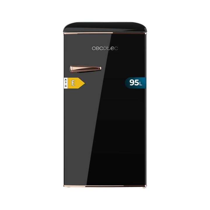 Cecotec Bolero CoolMarket TT Origin 95 Black E Mini Frigorifico - Capacidad 95L - Estilo Retro - Cajon para Hielo - Tirador Crom