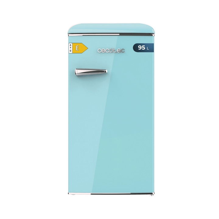 Cecotec Bolero CoolMarket TT Origin 95 Blue E Mini Frigorifico - Capacidad 95L - Estilo Retro - Cajon para Hielo - Tirador Croma
