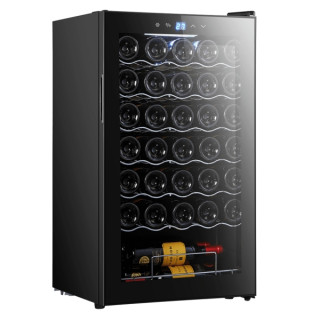 Cecotec Bolero GrandSommelier 34030 Black Compressor Vinoteca 34 Botellas - Capacidad 80L - Silencioso 41dB - Luz LED - Pantalla