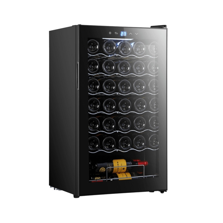 Cecotec Bolero GrandSommelier 34030 Black Compressor Vinoteca 34 Botellas - Capacidad 80L - Silencioso 41dB - Luz LED - Pantalla